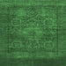 Square Machine Washable Abstract Emerald Green Modern Area Rugs, wshabs1308emgrn