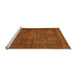 Sideview of Machine Washable Abstract Orange Modern Area Rugs, wshabs1308org