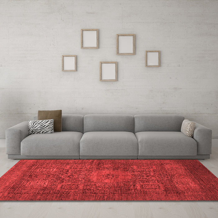 Modern Red Washable Rugs
