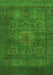 Machine Washable Abstract Green Modern Area Rugs, wshabs1308grn