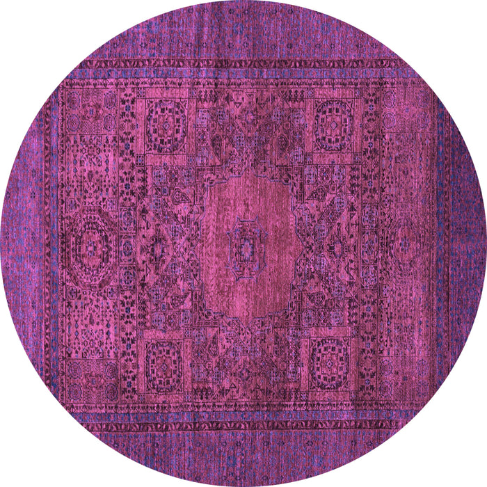 Round Machine Washable Abstract Purple Modern Area Rugs, wshabs1308pur