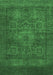 Machine Washable Abstract Emerald Green Modern Area Rugs, wshabs1308emgrn