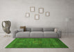 Machine Washable Abstract Green Modern Area Rugs in a Living Room,, wshabs1308grn