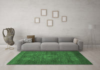 Machine Washable Abstract Emerald Green Modern Rug, wshabs1308emgrn