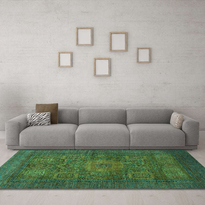 Machine Washable Abstract Turquoise Modern Area Rugs in a Living Room,, wshabs1308turq