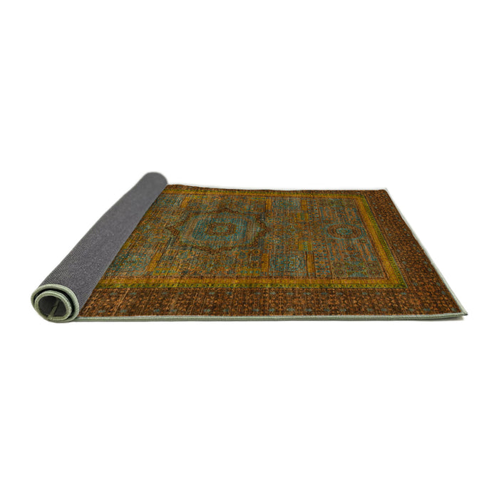Sideview of Abstract Red Brown Modern Rug, abs1309