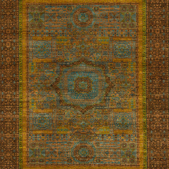 Machine Washable Abstract Red Brown Rug, wshabs1309