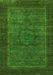 Machine Washable Abstract Green Modern Area Rugs, wshabs1309grn