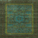 Square Abstract Light Blue Modern Rug, abs1309lblu