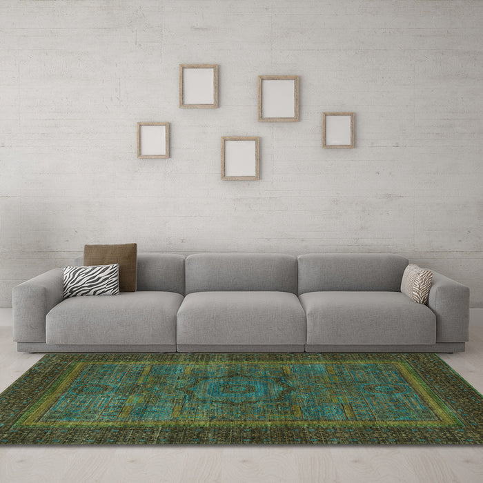 Machine Washable Abstract Light Blue Modern Rug in a Living Room, wshabs1309lblu