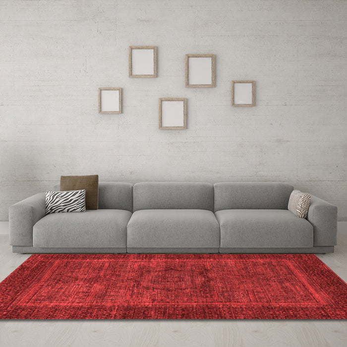 Modern Red Washable Rugs