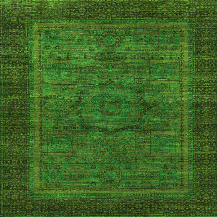 Square Abstract Green Modern Rug, abs1309grn