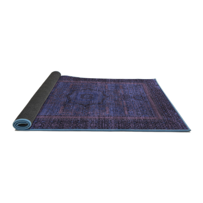 Sideview of Abstract Blue Modern Rug, abs1309blu
