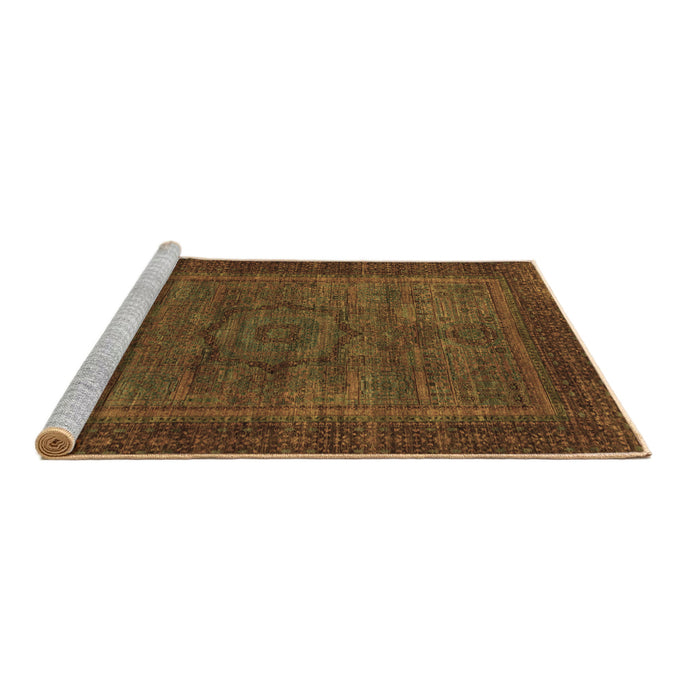 Sideview of Machine Washable Abstract Brown Modern Rug, wshabs1309brn