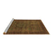 Sideview of Machine Washable Abstract Brown Modern Rug, wshabs1309brn