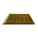 Sideview of Machine Washable Abstract Yellow Modern Rug, wshabs1309yw