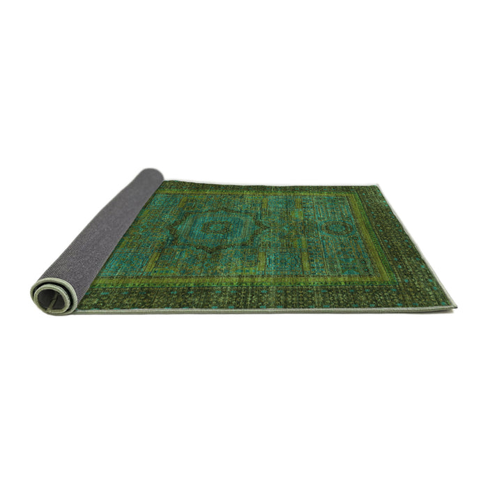Sideview of Abstract Turquoise Modern Rug, abs1309turq