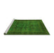 Sideview of Machine Washable Abstract Green Modern Area Rugs, wshabs1309grn