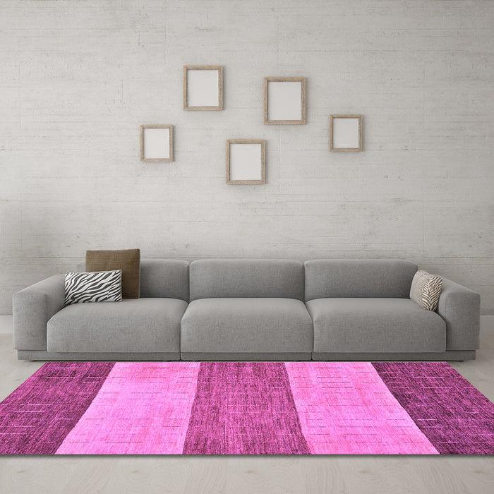 Machine Washable Abstract Purple Modern Area Rugs in a Living Room, wshabs130pur