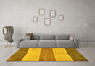 Machine Washable Abstract Yellow Modern Rug in a Living Room, wshabs130yw