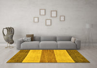 Machine Washable Abstract Yellow Modern Rug, wshabs130yw