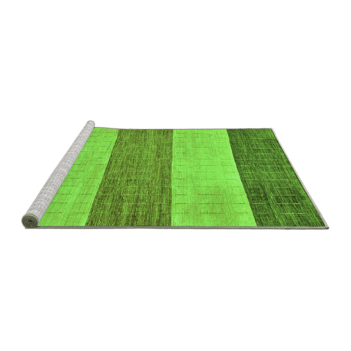 Sideview of Machine Washable Abstract Green Modern Area Rugs, wshabs130grn