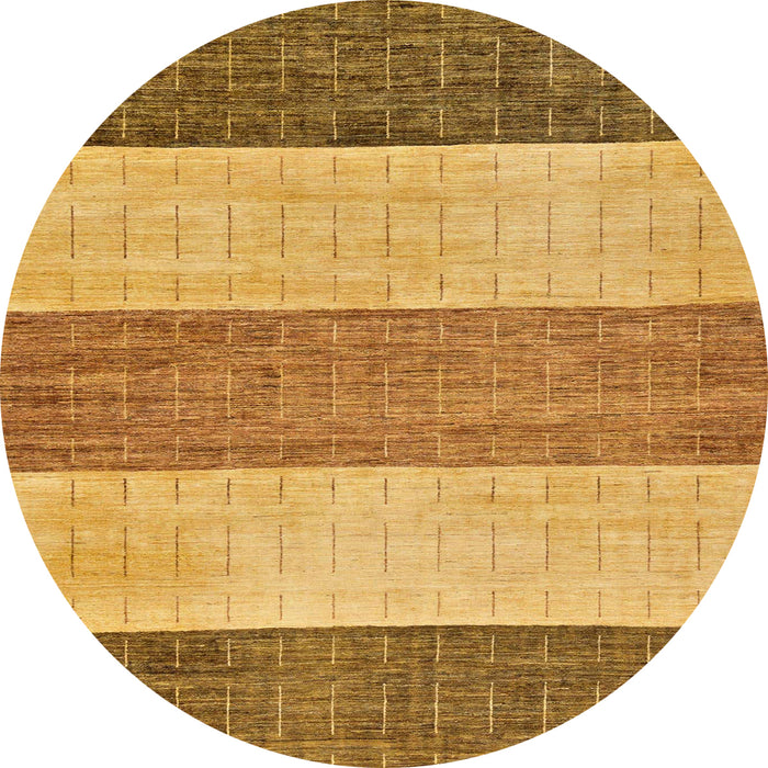 Round Abstract Orange Modern Rug, abs130