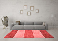 Machine Washable Abstract Red Modern Rug, wshabs130red