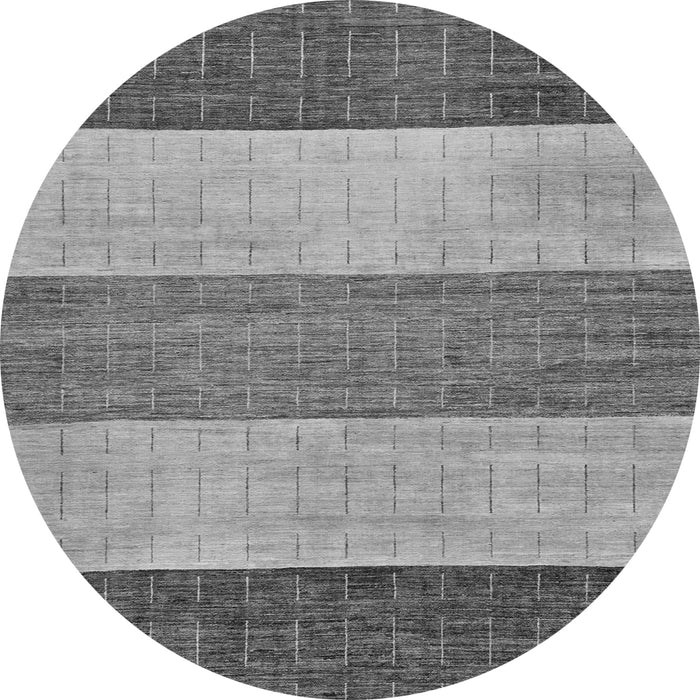 Round Machine Washable Abstract Gray Modern Rug, wshabs130gry