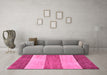 Machine Washable Abstract Pink Modern Rug in a Living Room, wshabs130pnk