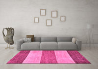 Machine Washable Abstract Pink Modern Rug, wshabs130pnk