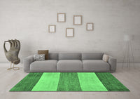 Machine Washable Abstract Emerald Green Modern Rug, wshabs130emgrn