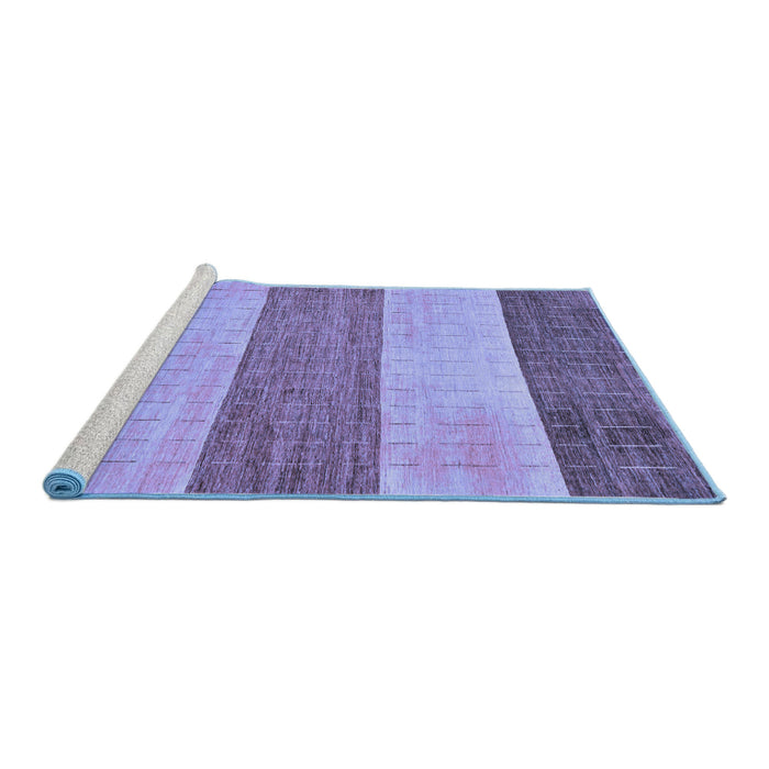 Sideview of Machine Washable Abstract Blue Modern Rug, wshabs130blu