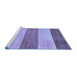 Sideview of Machine Washable Abstract Blue Modern Rug, wshabs130blu