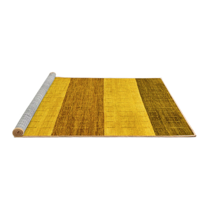 Sideview of Machine Washable Abstract Yellow Modern Rug, wshabs130yw