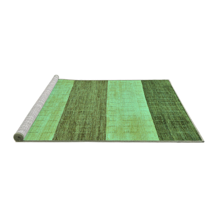 Sideview of Machine Washable Abstract Turquoise Modern Area Rugs, wshabs130turq
