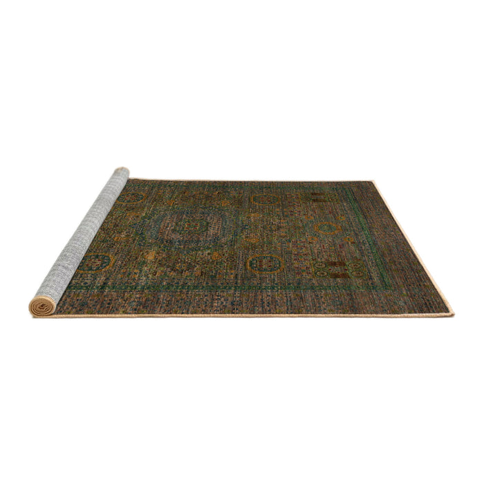 Sideview of Machine Washable Abstract Bakers Brown Rug, wshabs1310