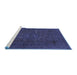 Sideview of Machine Washable Abstract Blue Modern Rug, wshabs1310blu