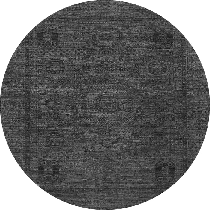 Round Machine Washable Abstract Gray Modern Rug, wshabs1310gry