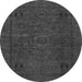 Round Machine Washable Abstract Gray Modern Rug, wshabs1310gry