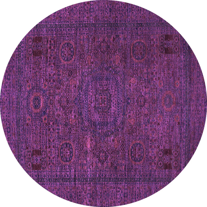 Round Machine Washable Abstract Purple Modern Area Rugs, wshabs1310pur