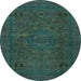 Round Machine Washable Abstract Light Blue Modern Rug, wshabs1310lblu