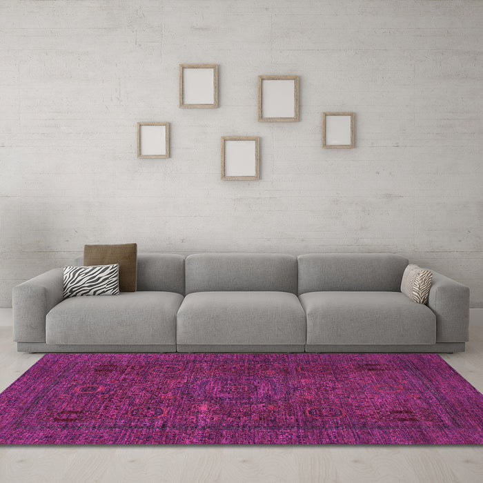 Machine Washable Abstract Pink Modern Rug in a Living Room, wshabs1310pnk