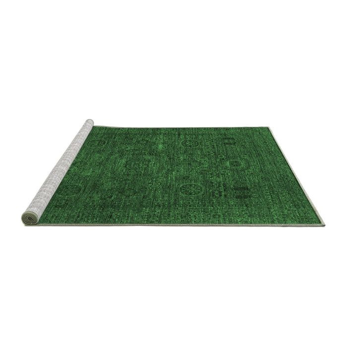 Sideview of Machine Washable Abstract Emerald Green Modern Area Rugs, wshabs1310emgrn