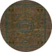 Round Abstract Bakers Brown Modern Rug, abs1310