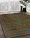 Machine Washable Abstract Bakers Brown Rug in a Family Room, wshabs1310