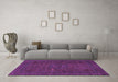 Machine Washable Abstract Purple Modern Area Rugs in a Living Room, wshabs1310pur