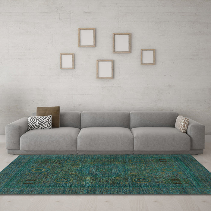 Machine Washable Abstract Light Blue Modern Rug in a Living Room, wshabs1310lblu