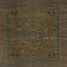 Square Abstract Bakers Brown Modern Rug, abs1310