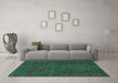 Machine Washable Abstract Turquoise Modern Area Rugs in a Living Room,, wshabs1310turq